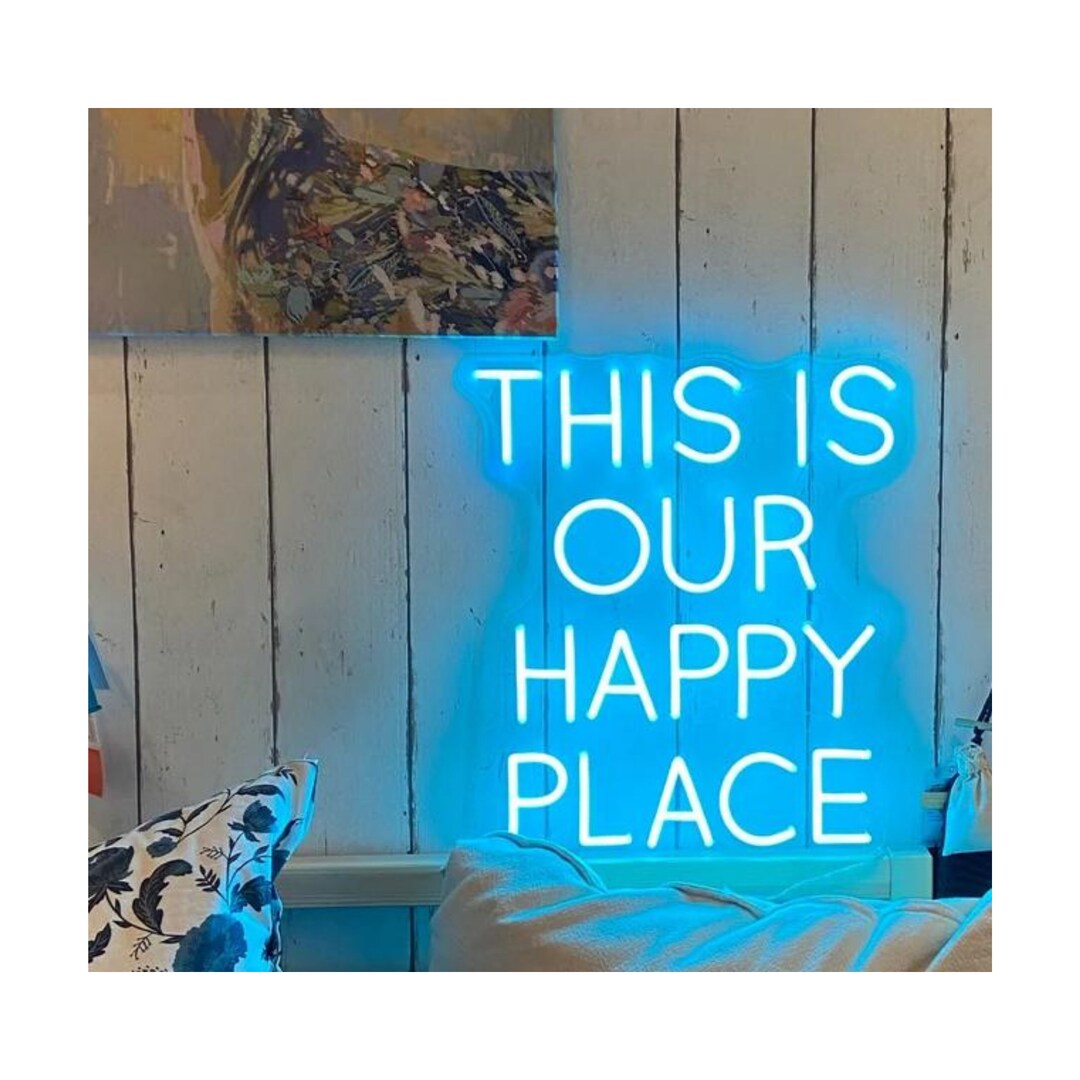 This is Our Happy Place Neon Sign Custom Neon Sign for Home Decor Bar