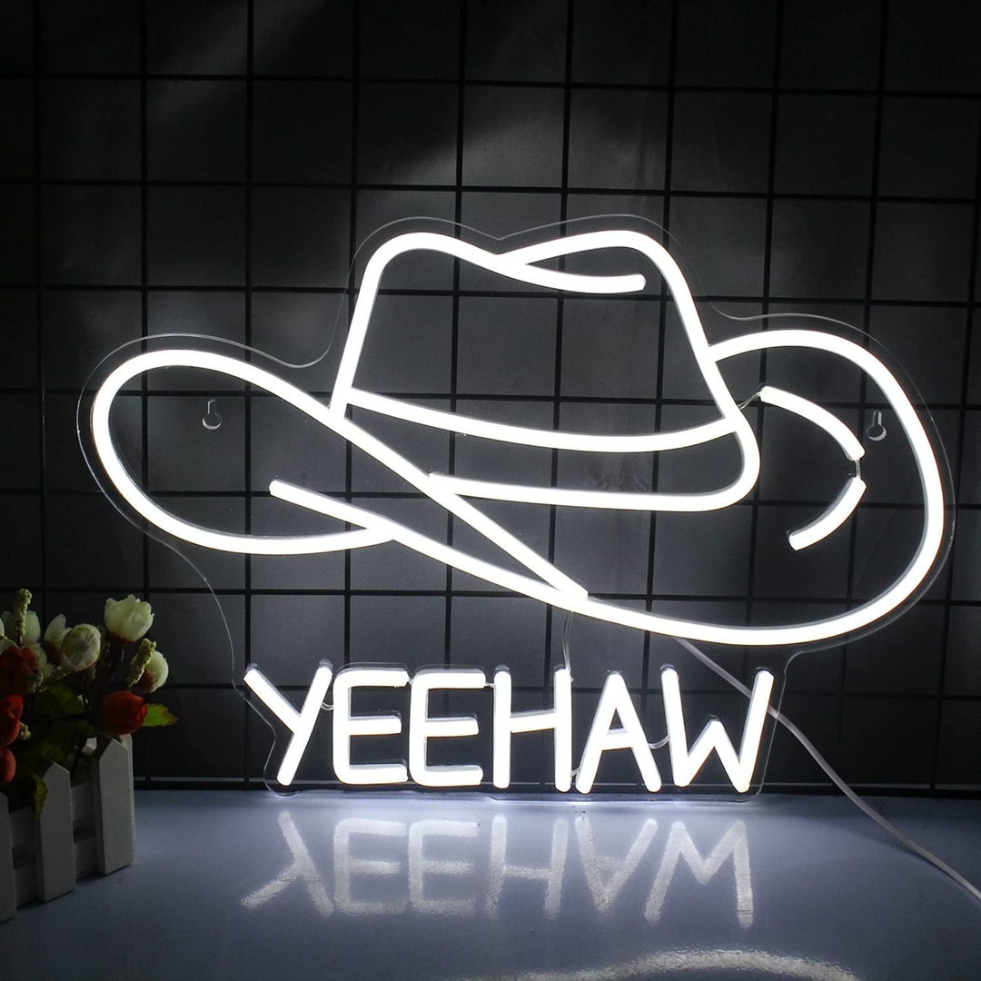 Cowboy Hat Neon Sign Custom Cowboy Hat Led Neon Sign Custom Etsy