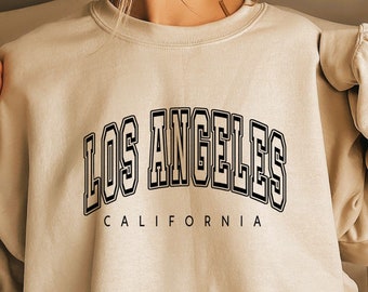 Vintage Los Angeles Sweatshirt, Los Angeles Crew Neck Sweatshirt, Distressed Los Angeles Sweatshirt, Travel Los Angeles Warm Sweatshirt