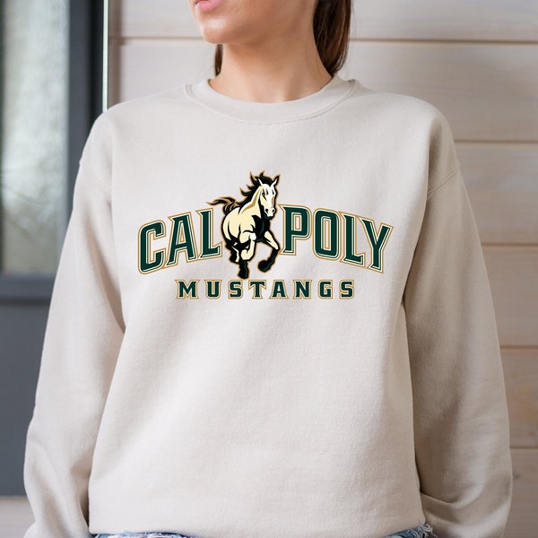 Cal Poly Mustangs, College Sweatshirt, Cal Poly Sweater, College Alumni Sweatshirt, Cal Poly Graduation Sweater, San Luis Obispo Sweatshirt