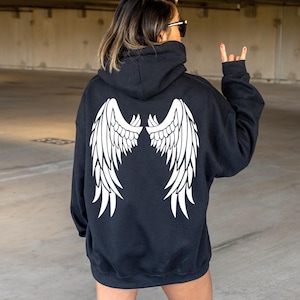 Angel Hoodie, Aesthetic Hoodie, Wings Hoodie, Trendy Hoodies, Design On The Back Hoodie, Vsco Hoodies, Pinterest Designs, Sweatshirt Hoodies