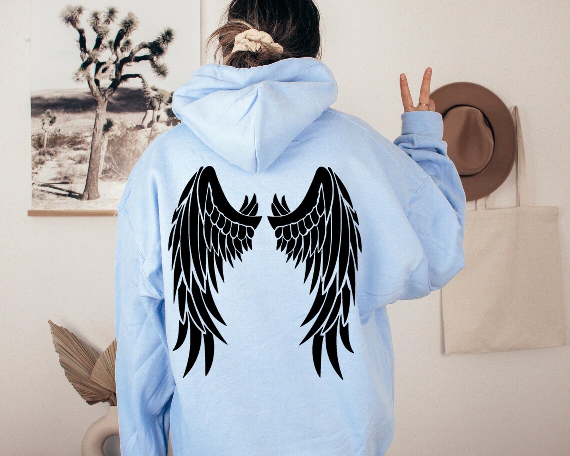 Angel Hoodie Aesthetic Hoodie Wings Hoodie Trendy Hoodies - Etsy