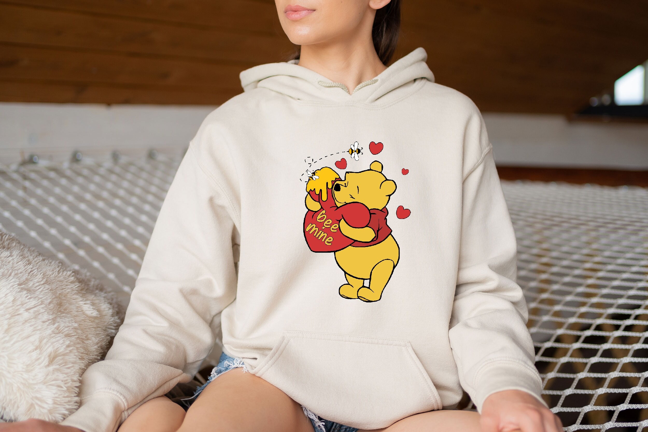 Winnie the Pooh Disney Valentines Hoodie Funny Disney Winnie - Etsy Israel