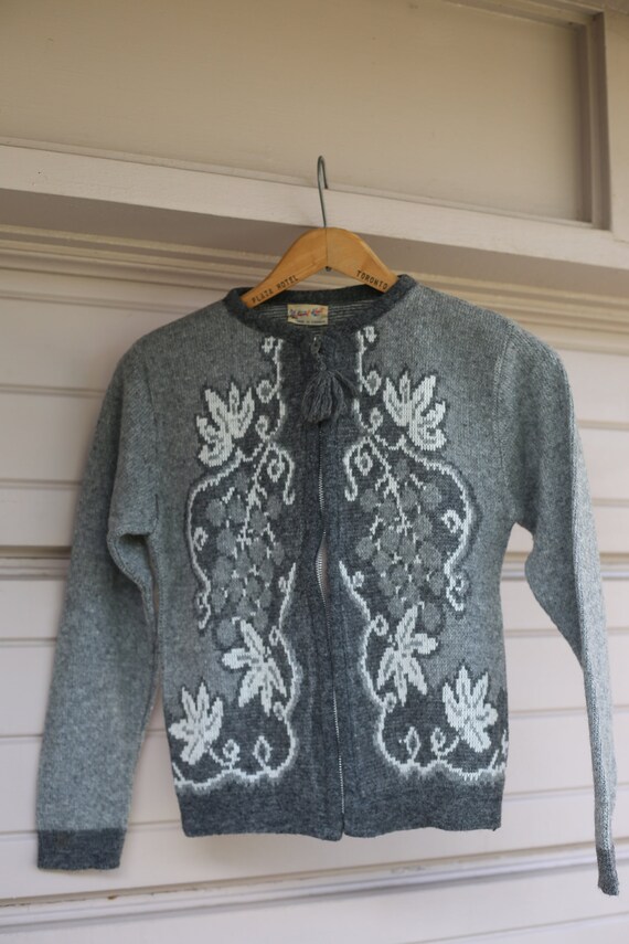 Buy Vintage 50s 60s Wool Cardigan Zip Sweater Lightning Zipper XS 