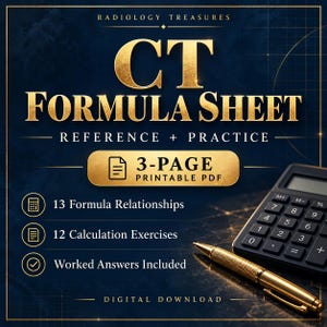 CT Registry Formula Sheet – ARRT CT Physics Formulas & Practice Calculations