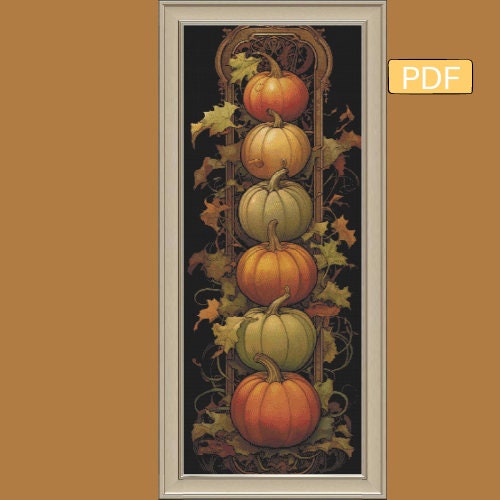 Stack of Pumpkins -  Digital Download PDF Cross Stitch Pattern