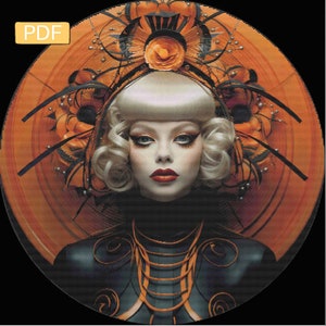 Art Deco Halloween Beauty #1 - Digital Download/PDF Cross Stitch Pattern