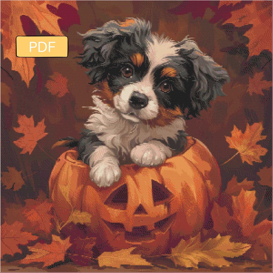 Jack O' Lantern Pup - Cross Stitch Digital Download Pattern - Etsy