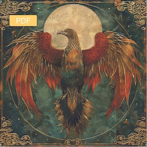 Phoenix Rising - Modèle de point de croix PDF à téléchargement numérique