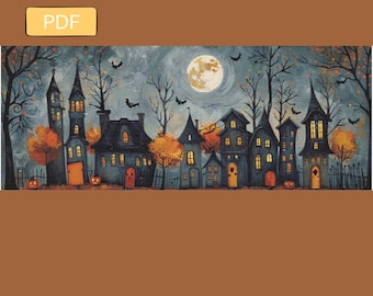 Halloween Town - Digital Download PDF Cross Stitch Pattern