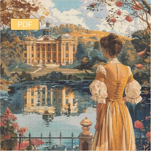 Dreaming of Pemberley - a Pride and Prejudice - Digital Download/PDF Cross Stitch Pattern