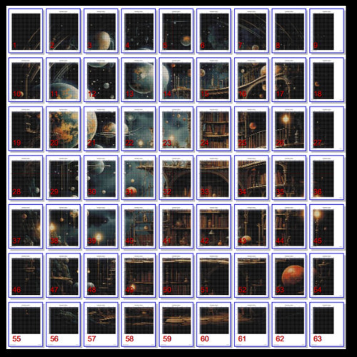 Celestial Library - Digital Download PDF Cross Stitch Pattern - Etsy