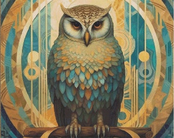 Art Deco Owl - Digital Download / PDF Cross Stitch Pattern