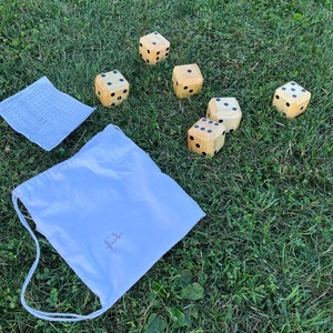 Handmade Wooden Yard Dice Game with Storage Bag