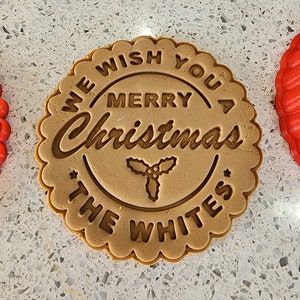 Personalized Christmas Cookie Cutter with Stamp, Custom Cookie Cutter With Stamp, Personalized Christmas Fondant Cutter and Stamp