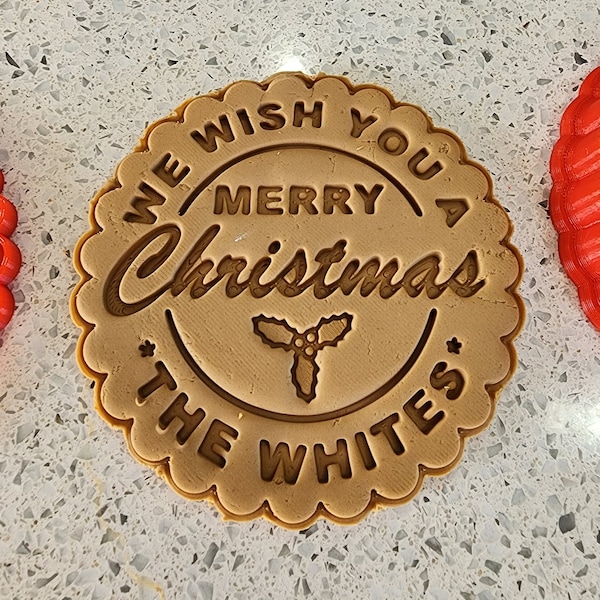 Personalized Christmas Cookie Cutter with Stamp, Custom Cookie Cutter With Stamp, Personalized Christmas Fondant Cutter and Stamp
