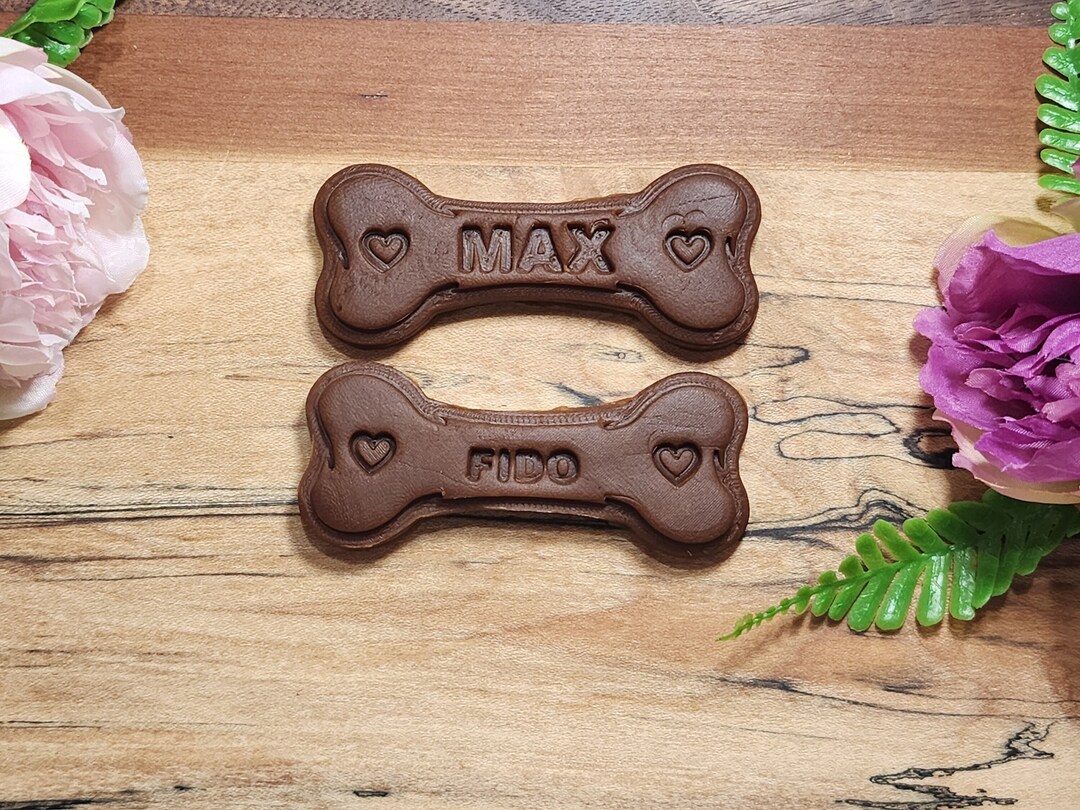Personalized Dog Treat Cookie Cutter With Stamp, Custom Dog Treat