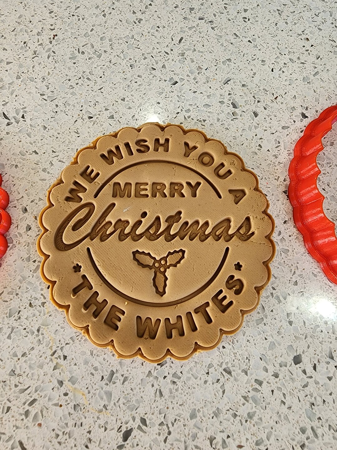 Personalized Christmas Cookie Cutter With Stamp, Custom Cookie Cutter