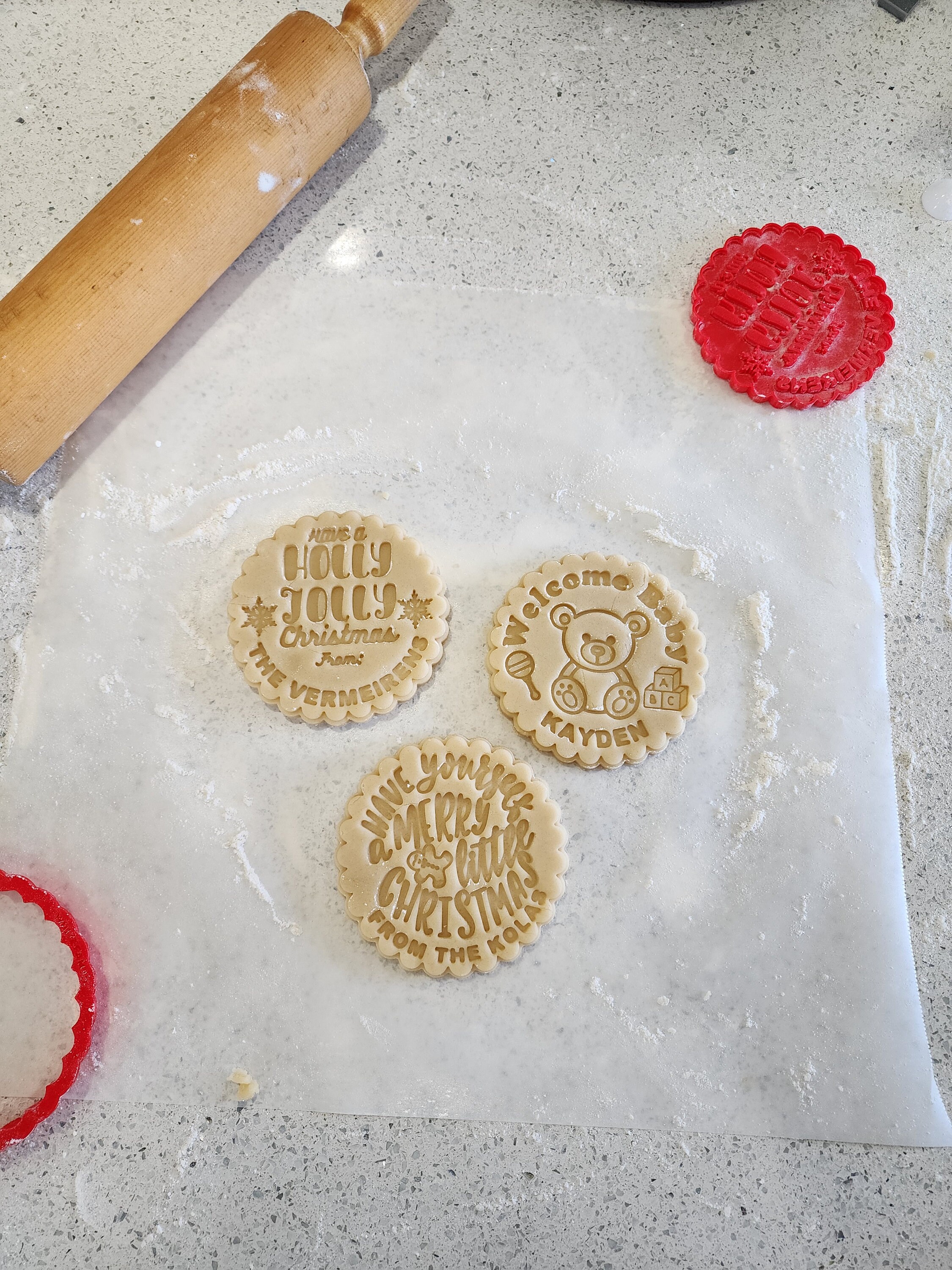 Personalized Christmas Cookie Cutter With Stamp, Custom Cookie Cutter