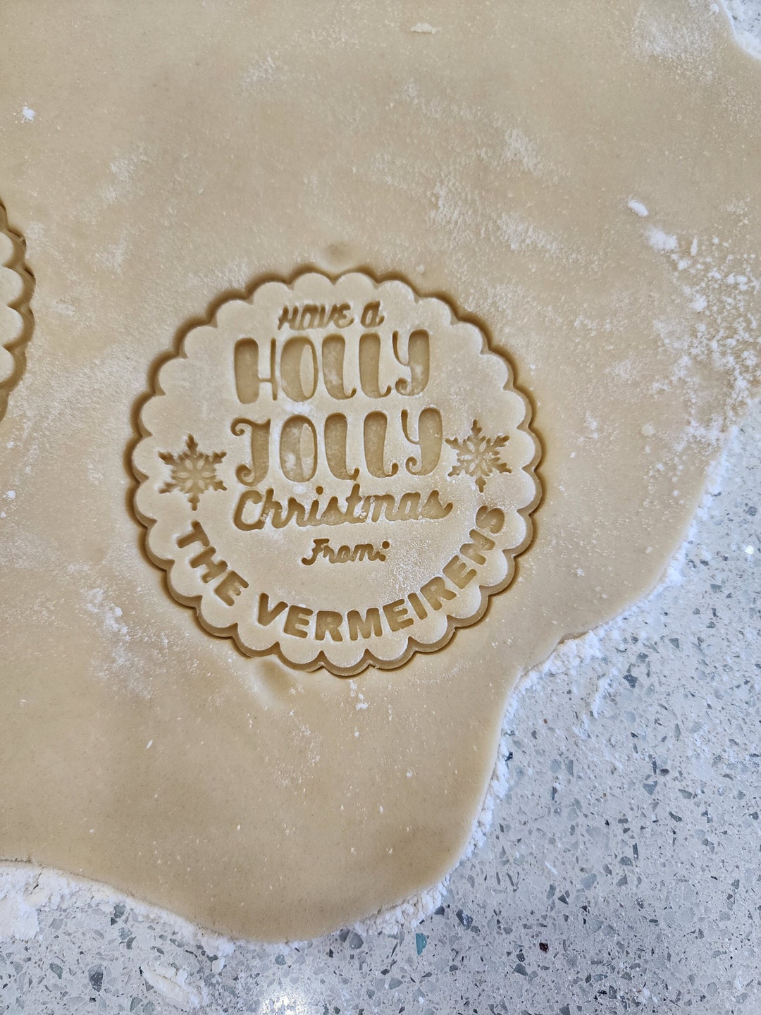 Personalized Christmas Cookie Cutter With Stamp, Custom Cookie Cutter