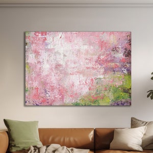 Sage Green Abstract Art Print: Modern Pink Wall Decor