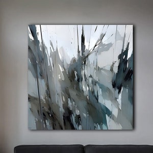 Modern Home Décor, Blue Gray Abstract Art Print, Abstract Art Prints, Minimalist Wall Art, Abstract Art Canvas, S00013