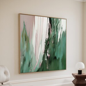 Sage Green Abstract Canvas Print: Textured Giclée Wall Art