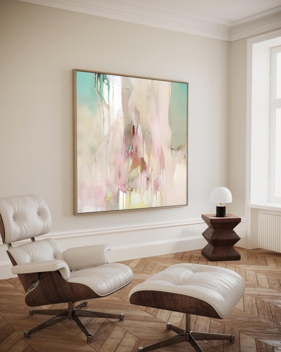 Teal Blush pink Abstract Fine Art Print, Wall décor, Wall art, Canvas print, Art print,  S02004.2