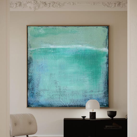 Mint Green Abstract Art Print, Green Blue Abstract Print, GRNEQLBRM