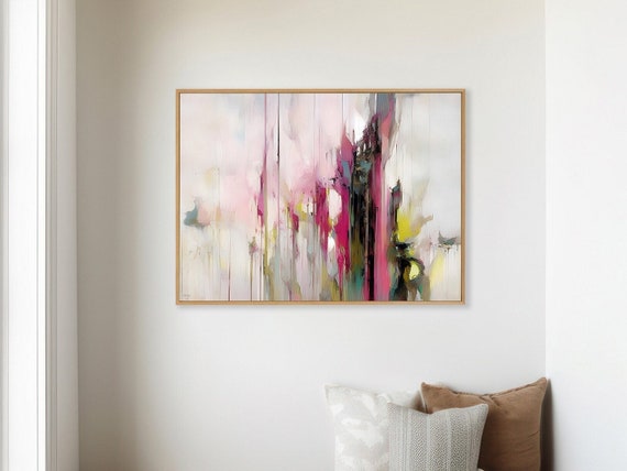 Large Colorful Abstract Painting, Modern Wall décor, Minimalist Wall art H01006