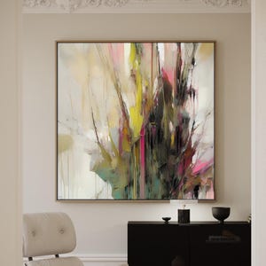 Abstract Art Colorful, Pink Green Abstract Fine Art Print, Wall décor, Wall art, Canvas print, Art print S00022