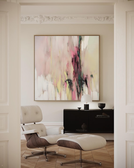 Blush Pink Abstract Art Print: Modern Giclée Wall Decor