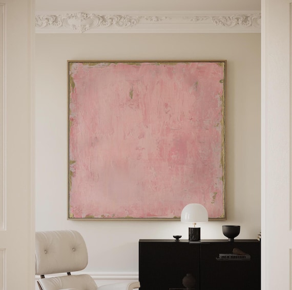 Pink Abstract Art Print: Blush Wall Décor Painting