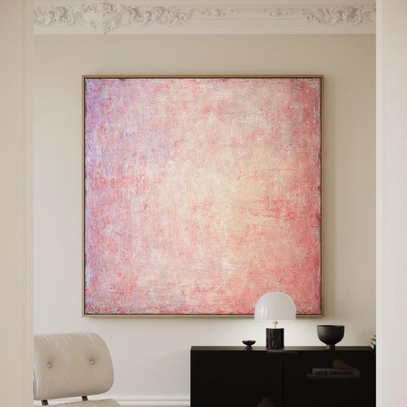 Blush Pink Abstract Art Print: Modern Wall Decor