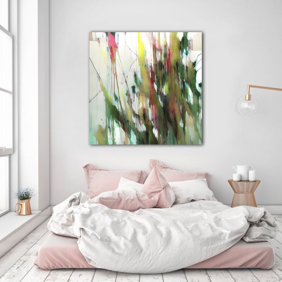 Abstract Art Colorful, Pink Green Abstract Fine Art Print, Wall décor, Wall art, Canvas print, Art print S00009