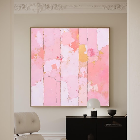 Pink Abstract Art Print: Minimalist Wall Décor Painting