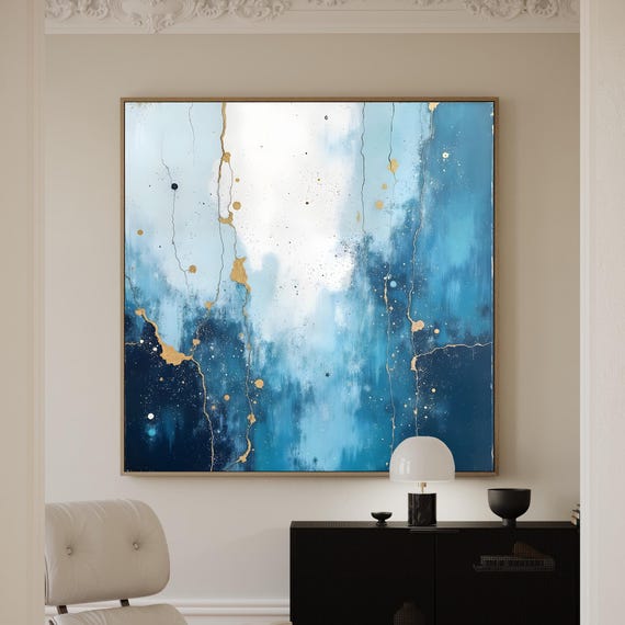 Blue Abstract Art Print: Modern Wall Décor
