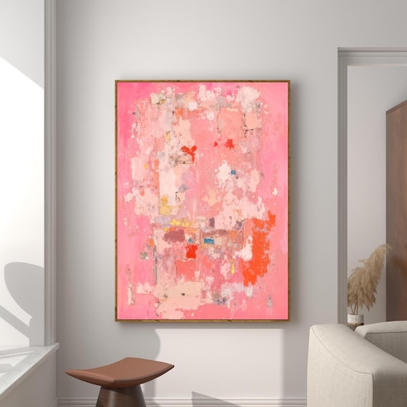 Pink Abstract Art Print: Modern Colorful Wall Decor