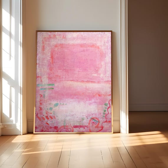 Pink Abstract Art Print: Modern Colorful Wall Decor