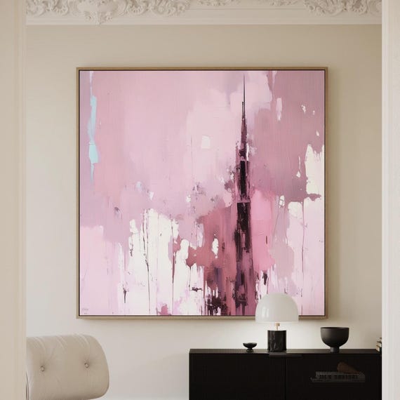 Pink Abstract Art Print: Modern Colorful Wall Decor