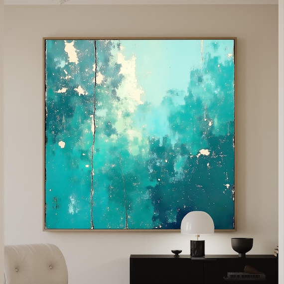 Green, Teal Abstract Art Print: Modern Wall Décor