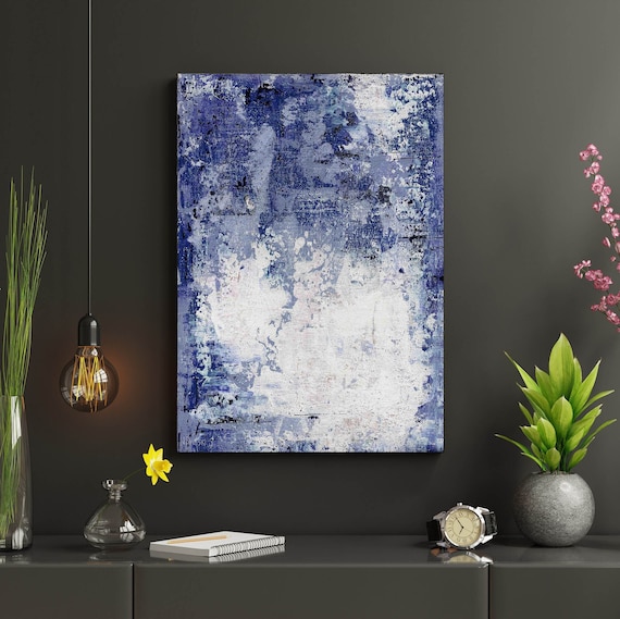 Blue Gray Abstract, Abstract Art Prints, Minimalist Wall Art, Abstract Art, Canvas,  Art prints, Artwork, Modern Home Décor V02101