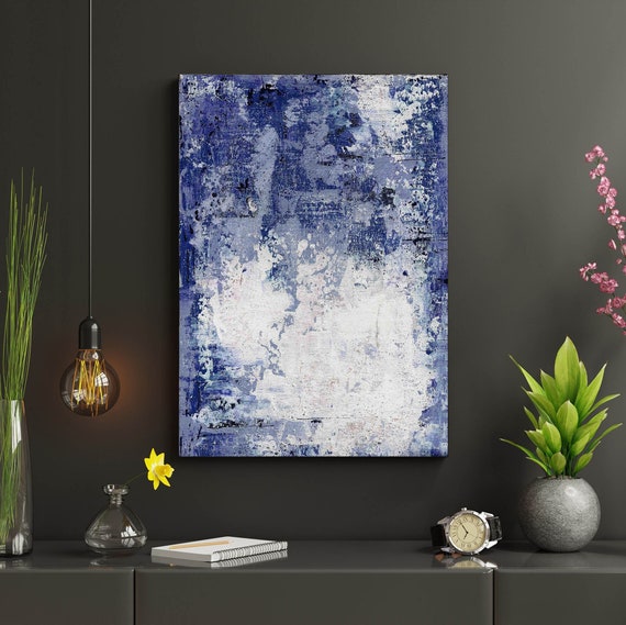 Blue Gray Abstract, Abstract Art Prints, Minimalist Wall Art, Abstract Art, Canvas,  Art prints, Artwork, Modern Home Décor V02101