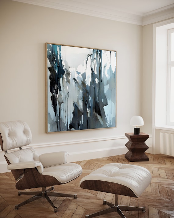 Gray Abstract Art Print: Minimalist Modern Home Decor