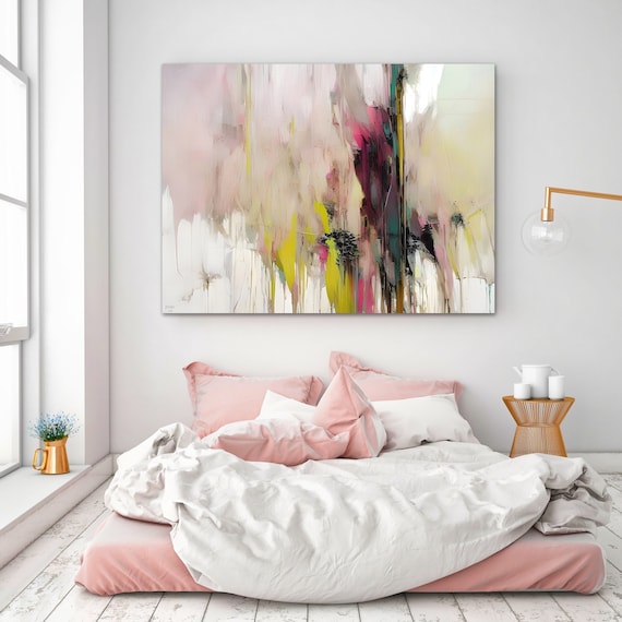 Large Abstract Canvas Art, Modern Abstract Pastel Minimalist Painting Art Print, Wall décor, H01002