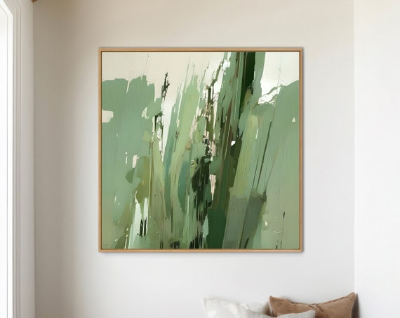 Minimalist Home Décor, Sage Green Abstract, Abstract Art Canvas, Art prints, Artwork, Modern Wall Art S00023