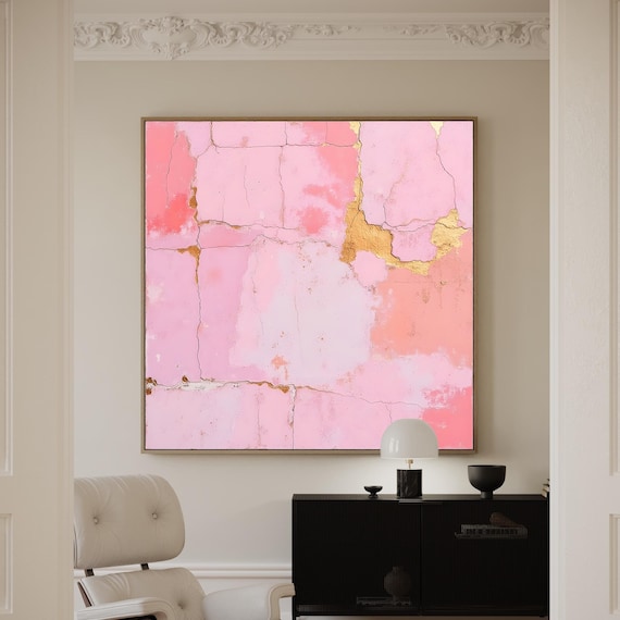 Pink Abstract Art Print: Blush Wall Décor Painting