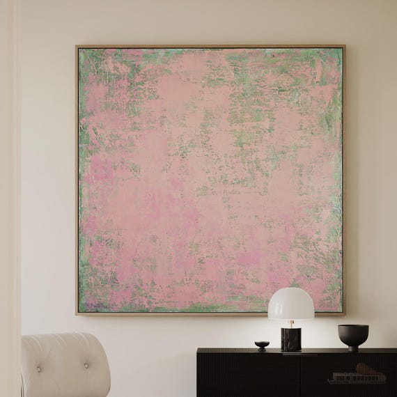 Pink Abstract Art Print, Green Pink Abstract Art Print, Modern Art, AWKNG