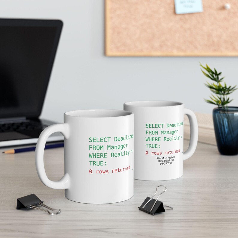 SQL Developer Mug: Funny Data Analyst Gift, FREE Personalization zdjęcie 5