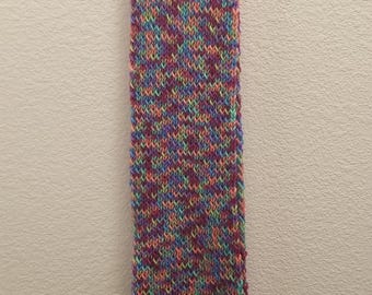 Handmade Colorful Knit Scarf with Fringe | Unisex Winter Muffler